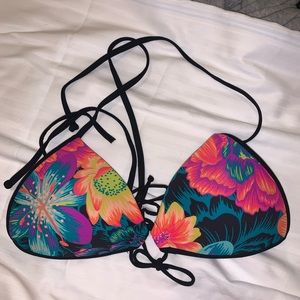 Floral Triangle Push-Up Bikini Top